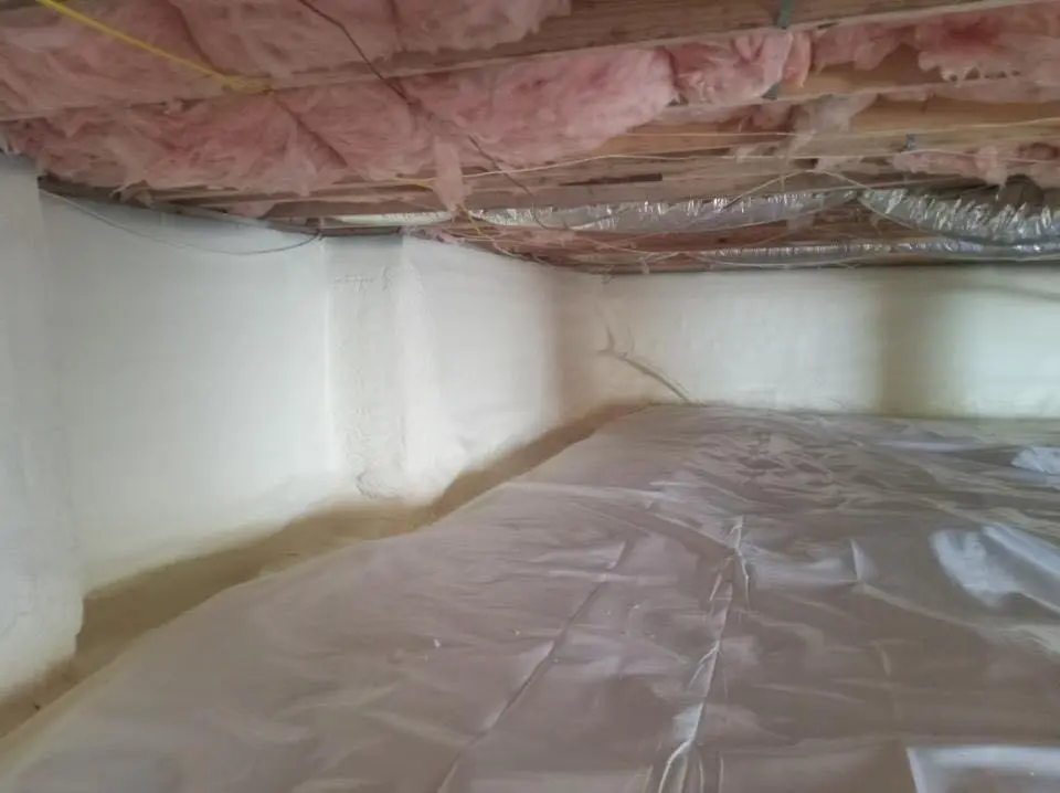 Crawl space encapsulation with closed-cell spray foam for Commercial Roof Restoration in St. Martinville